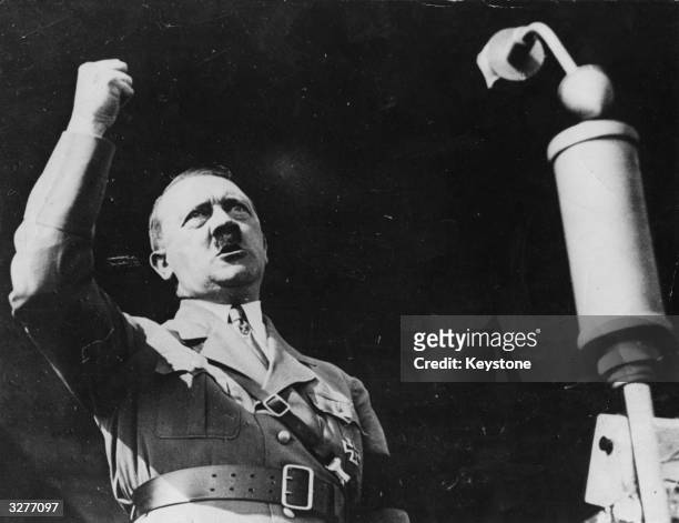 Adolf Hitler making a speech.
