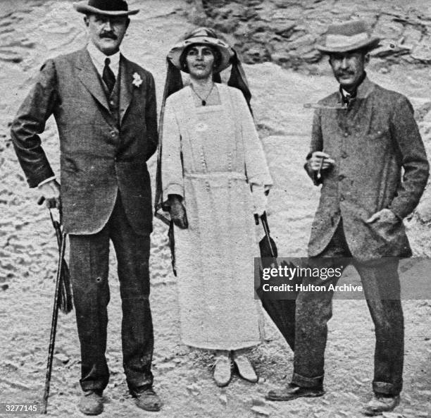 General Edmund Henry Hynman Allenby , High Commisioner in Egypt from 1919 - 1925, with his wife, Lady Adelaide and archaeologist George Herbert,...