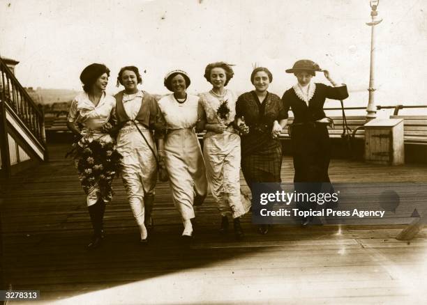 Contestants from England, France, Denmark, Germany, Italy and Spain line-up to take part in an International beauty contest.