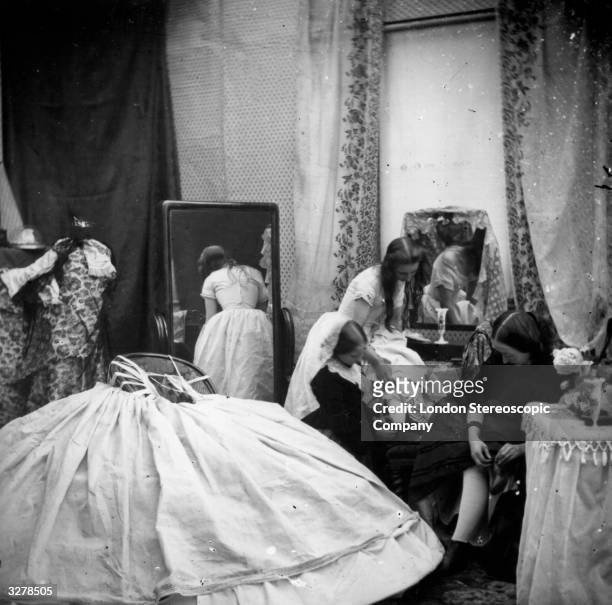 The interior of a Victorian boudoir. London Stereoscopic Company Comic Series - 455