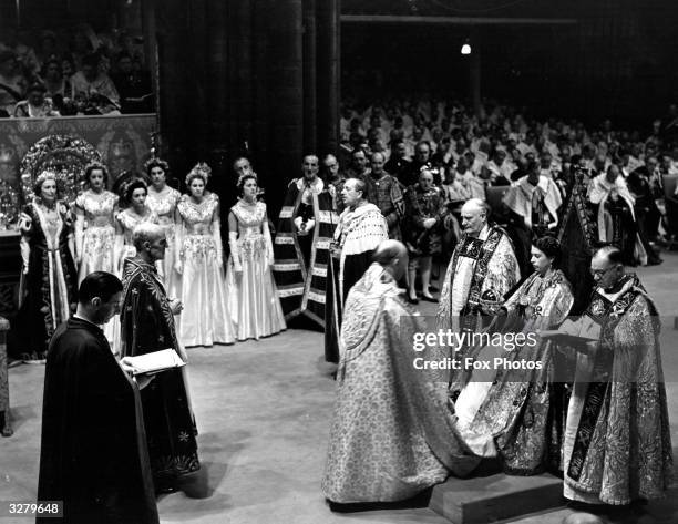 The Coronation Ceremony of Queen Elizabeth II in Westminster Abbey.