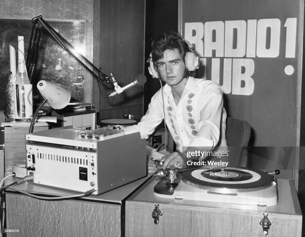 BBC disc jockey, 21 year-old Noel Edmunds in the Paris Cinema studio