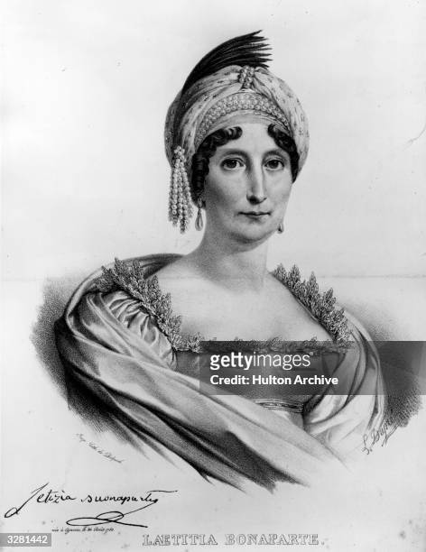 Madame Mere de l'Empereur , Marie Letizia Bonaparte, , the mother of Napoleon I. Original Artwork: Lithograph by Delpech