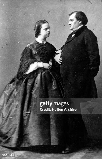 The French politician Napoleon Joseph Charles Paul Bonaparte , son of Jerome Bonaparte, with his wife Princess Clotilda. They married in 1859.