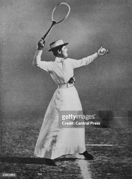 British tennis player Muriel Robb, winner of the women's singles title at Wimbledon. Original Publication: From 'Fifty Years Of Wimbledon, 1877 -...