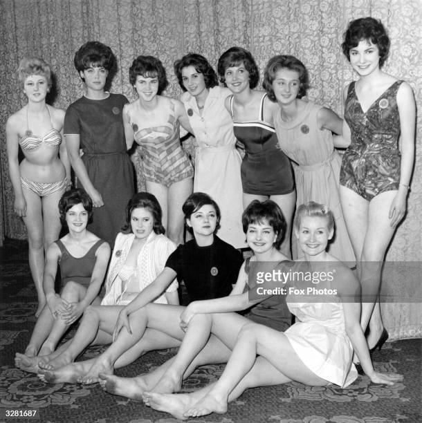 Twelve girls who were selected by Fleet Street Press Photographers to appear as models at the Photo-Cine Fair at Olympia, London.