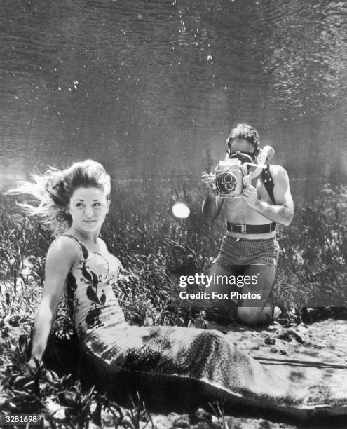 Underwater model Vera Benson at her studio in Silver Springs.