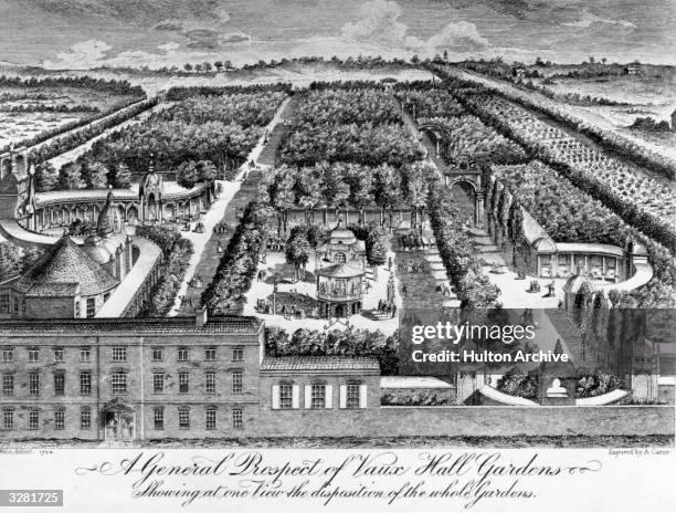 Engraving by A Carse of Vauxhall Gardens, London.