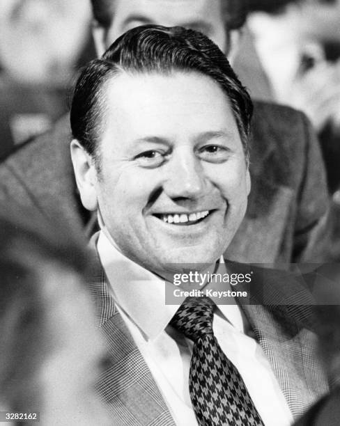 Labour politician and member of parliament Norman Atkinson at the party conference in Blackpool.