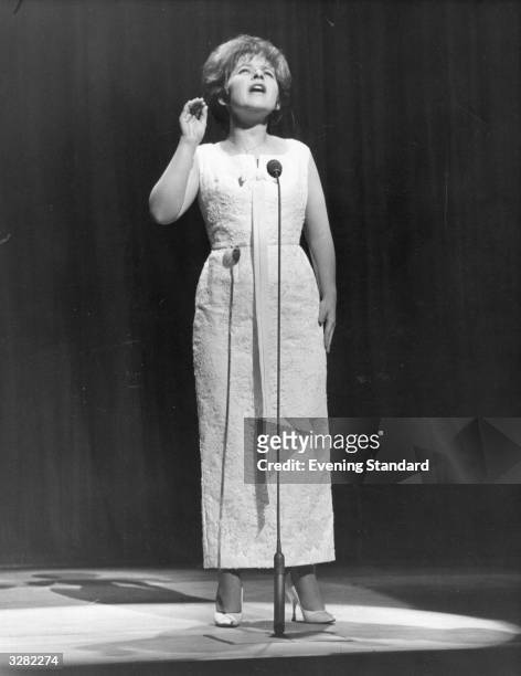 Popular American singer Brenda Lee performing on stage during a rehearsal for her Royal Variety Performance at the Palladium in London on 2nd...