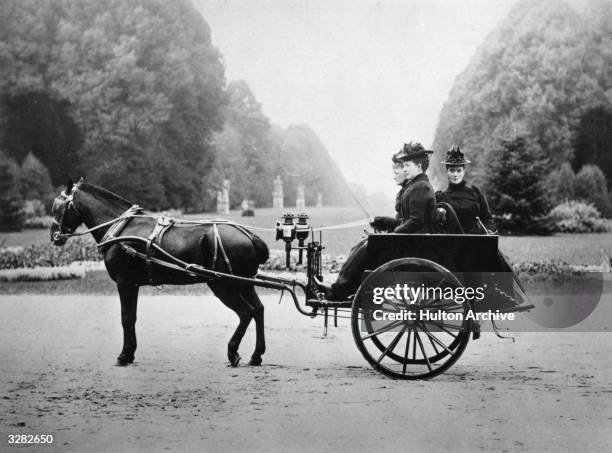 Queen Louise of Denmark with her daughters Princess Alexandra and Princess Marie Dagmar, right, , the future Tsarina of Russia. Alexandra married...