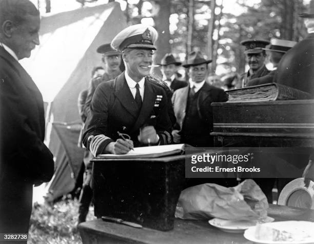 The Duke of Windsor , then Edward, Prince of Wales, in Halifax, Nova Scotia, during his royal tour. He succeeded his father as King Edward VIII in...