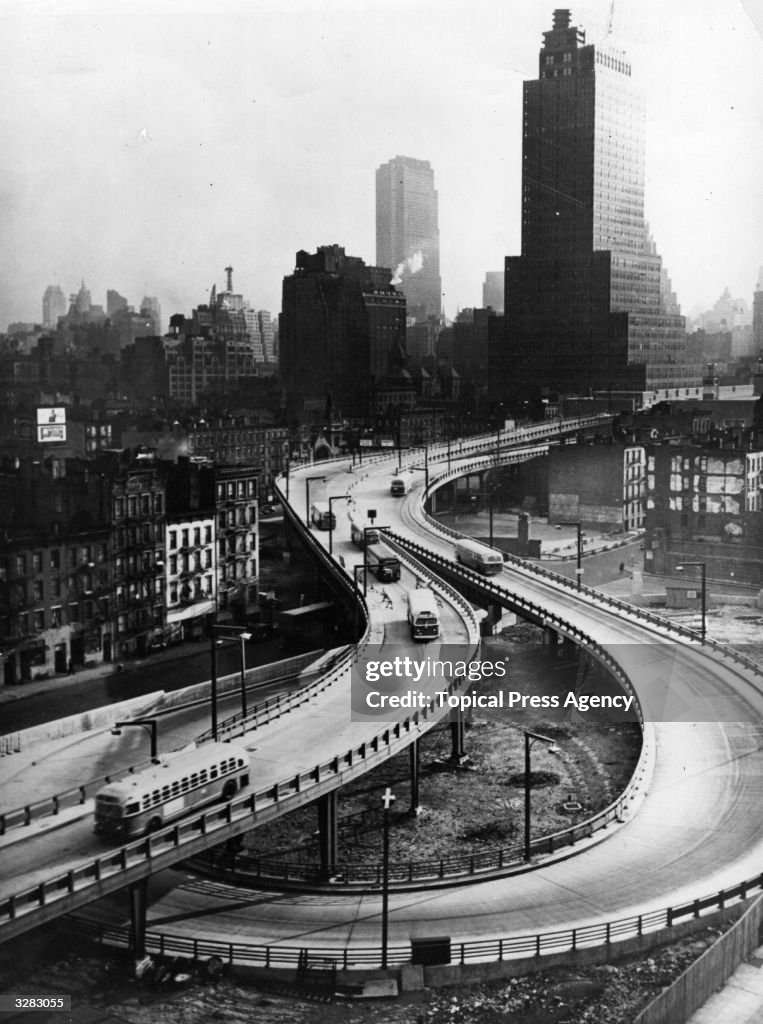 Ny Street Ramp Buses use the long overhead ramps which lead to open highways from ...