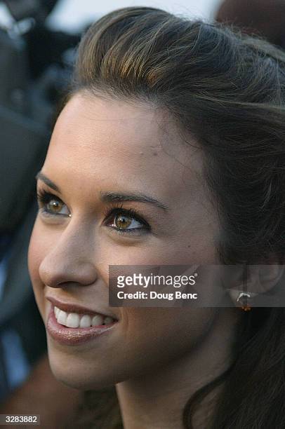 Actress Lacey Chabert arrives for the 1st Annual Palms Casino Royale to benefit the Los Angeles Lakers Youth Foundation on April 8, 2004 at Barker...