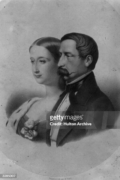 Empress Eugenie of France and her husband Emperor Napoleon III of France .