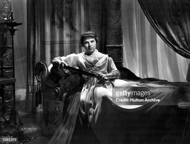 Emlyn Williams , the Welsh actor and playwright as the cruel Caligula in a scene from the film 'I, Claudius', directed by Josef Von Sternberg and...