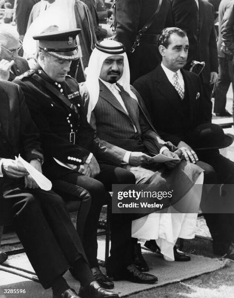 Prime Minister of Qatar, Sheikh Khalifa al bin Hamad Al Thani at the Sovereign's Parade in Sandhurst.