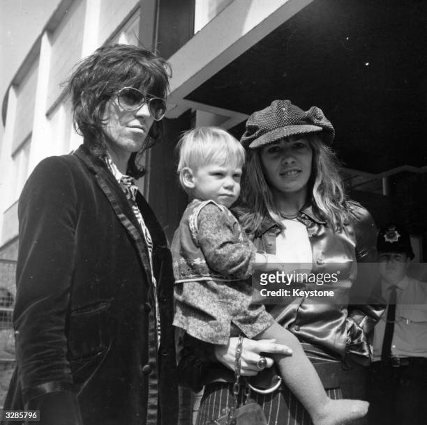 Rolling Stones guitarist Keith Richards with girfriend Anita Pallenberg and their son Marlon.