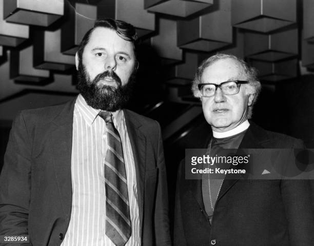 The Archbishop of Canterbury Dr Robert Runcie with his Special Envoy Mr Terry Waite, who later became a hostage victim in the Lebanon. They are at...