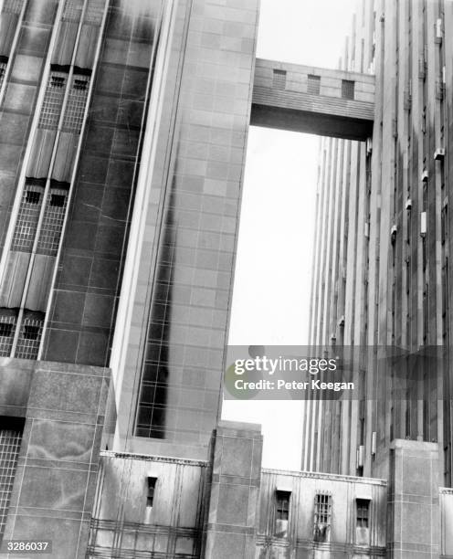 The Bridge of Sighs in Foley Square, downtown New York, links the Criminal Court building, right, with the Tombs Prison, where prisoners are held...