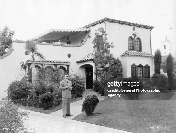 View of the exterior of MGM film actor John Miljan's house in Hollywood.