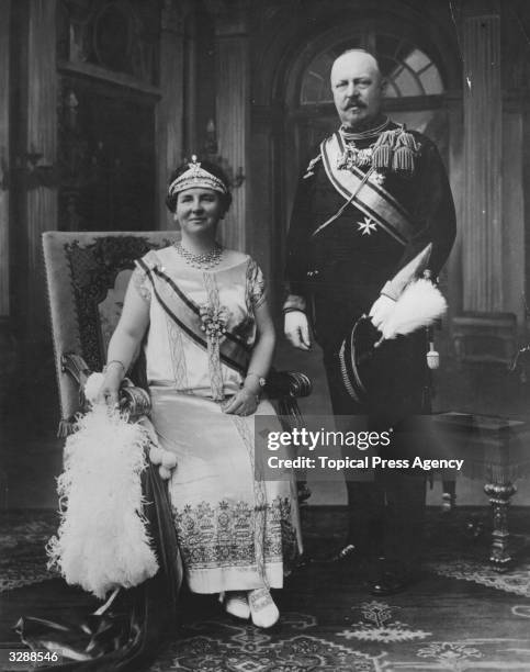 Queen Wilhelmina of the Netherlands, with her consort, Prince Henry of the Netherlands.