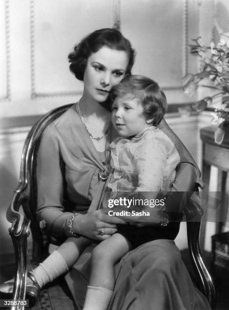 Mrs Ronald Armstrong-Jones with her son Antony who later married Princess Margaret.