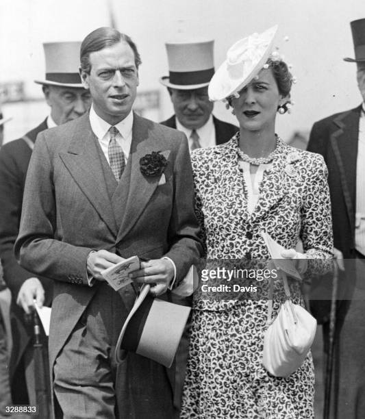The Duke of Kent , younger son of King George V and Queen Mary, brother of the Duke of Windsor and King George VI, at Epsom races, for the Derby...