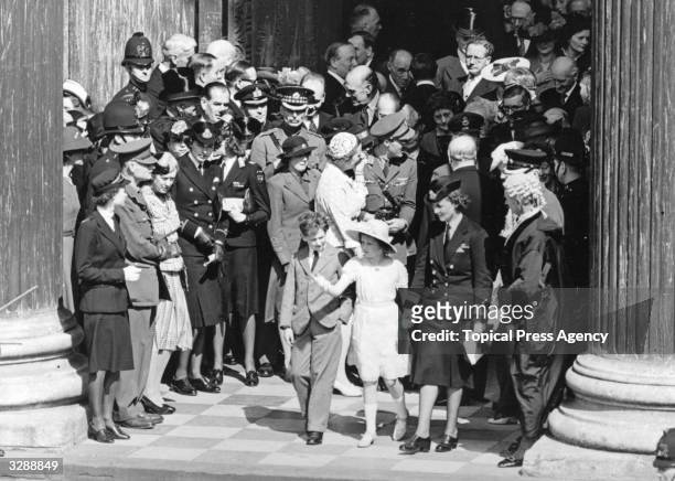 The Duchess Marina of Kent , daughter of Prince Nicholas of Greece, with the Duke of Kent and Princess Alexandra, leaving St Paul's Cathedral after...