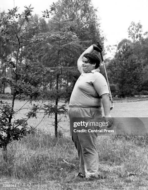 Ray Nicholas of Sudbury letting off steam in the rough during the British Boys Golf Championship at Blairgowrie in Perthshire.