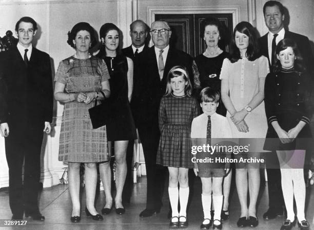 The Golden Wedding of the 7th Earl and Countess of Spencer. Original Publication: From left to right: Richard Wake-Walker, Lady Anne Wake-Walker,...