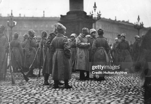 Female detachment of the Red Army during the Russian Revolution. Original Publication: Russian Album