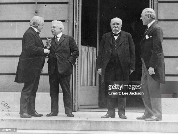 British Prime Minister Lloyd George , Italian President Vittorio Orlando , French Prime Minister Georges Clemenceau and American President Woodrow...