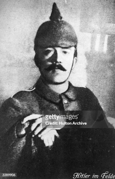 Adolf Hitler dressed in his field uniform during World War I.