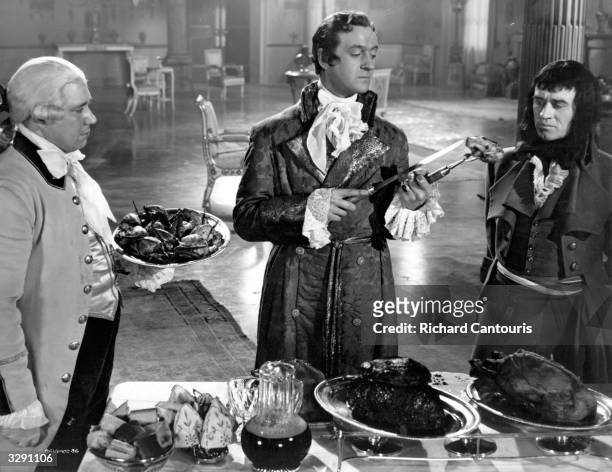David Niven and Cyril Cusack star in 'The Elusive Pimpernel', a screen version of Baroness Orczy's classic novel. Also titled 'The Fighting...