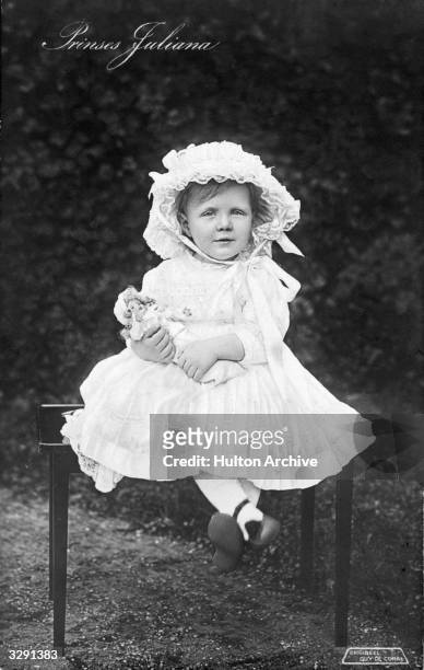 Princess Louise Emma Marie Wilhelmina Juliana Queen of the Netherlands from 1948 - 1980, portrayed as a young child on a postcard.