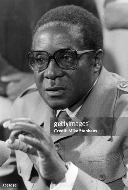 Guerilla leader Robert Mugabe in London for the British convened Zimbabwe/Rhodesia Constitutional talks.