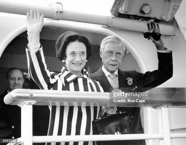 The Duchess of Windsor, , born Wallis Warfield in Pennsylvania, and the Duke of Windsor, , who reigned as King Edward VIII in 1936, arriving at...