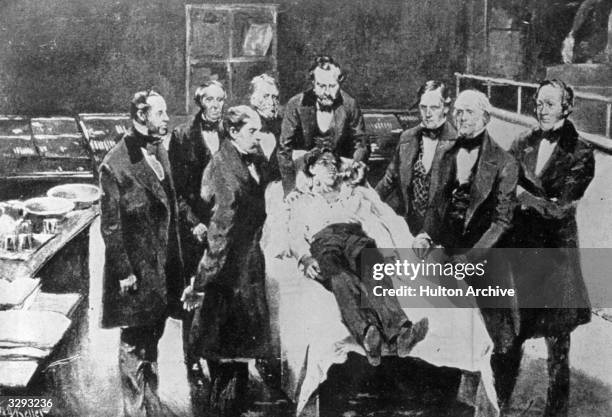 Doctors at Massachusetts General Hospital re-enact the first ever use of medical anaesthetics.