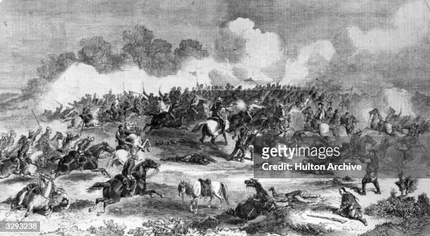 British and Tartar forces battle near Peking during the second Opium War. Published 21st September 1860