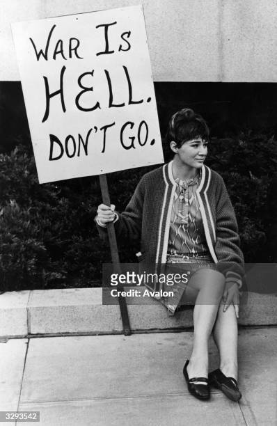 Young student in San Francisco campaigns against American involvement in the Vietnam War.