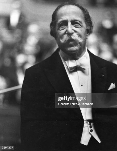 The French conductor Pierre Monteux, at the Royal Albert Hall, London, after a performance of Igor Stravinsky's 'The Rite of Spring'.
