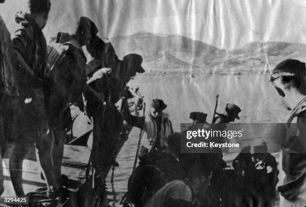 Germans landing on the island of Elba off the West coast of Italy.