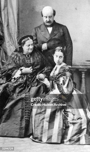 Maria Christina wife of Ferdinand VII of Spain, with her second husband Fernando Munos, Duque di Rianzares and their daughter.