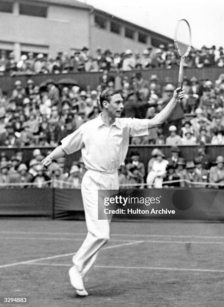 The Duke of York competing in the All-England tennis championships at Wimbledon.