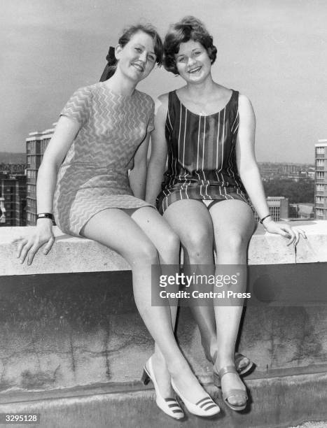 Two young British women, Beryl Gritton, , and Kathleen Rose, who are shortly to leave for Ascension Island in the South Atlantic. They were chosen by...