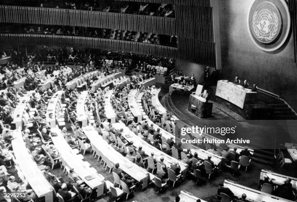 Cuba's President of the Republic, Osvaldo Dorticos Torrado, addresses the United Nations General Assembly to denounce US aggression against his...