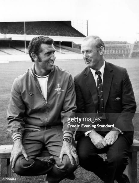 The Arsenal Football Club Coach, Bobby Campbell, talking to Manager, Bertie Mee .