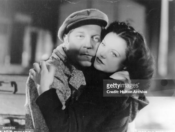 French actors Jean Gabin and Simone Simon in a scene from the film 'La Bete Humaine', directed by Jean Renoir. The film was alternatively titled 'The...