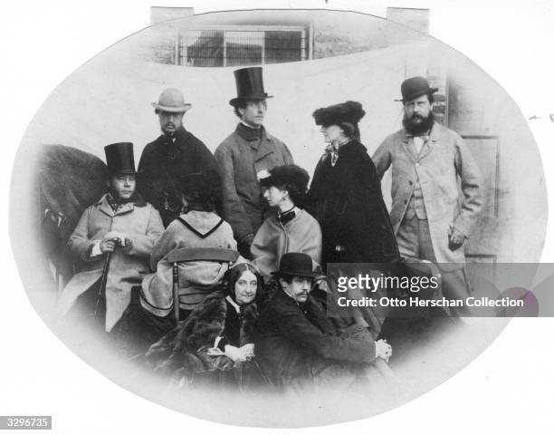 Prince Edward of Saxe-Weimar-Eisenach, , with his wife, formerly Lady Augusta Gordon Lennox, and friends.